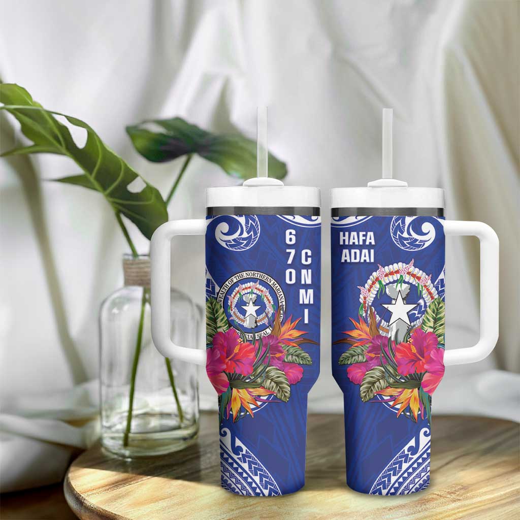 Hafa Adai Northern Mariana Islands Tumbler With Handle Polynesian Tribal Pattern LT05 - Polynesian Pride