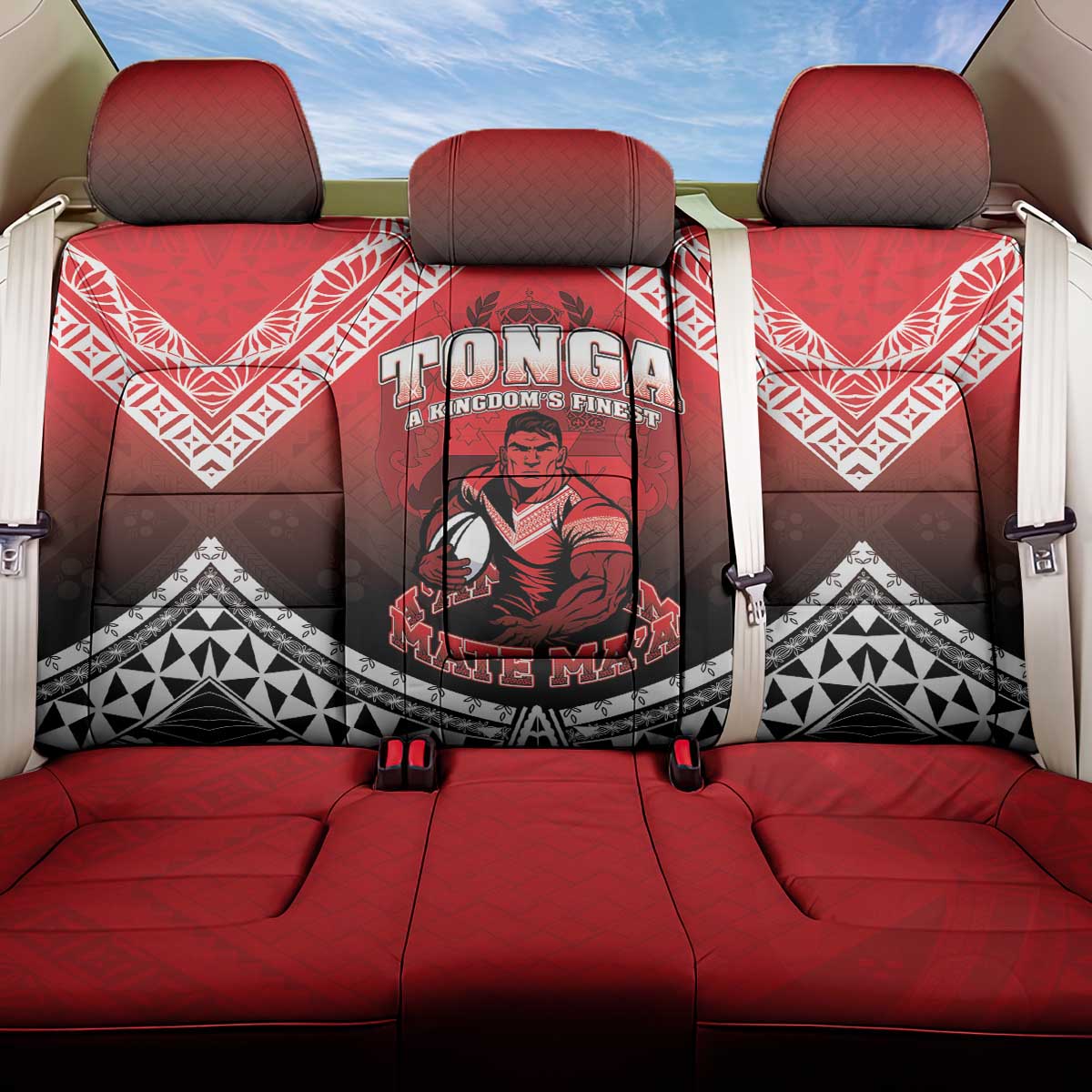 Rugby Tonga MMT Back Car Seat Cover Mana O Tonga LT05 One Size Red - Polynesian Pride
