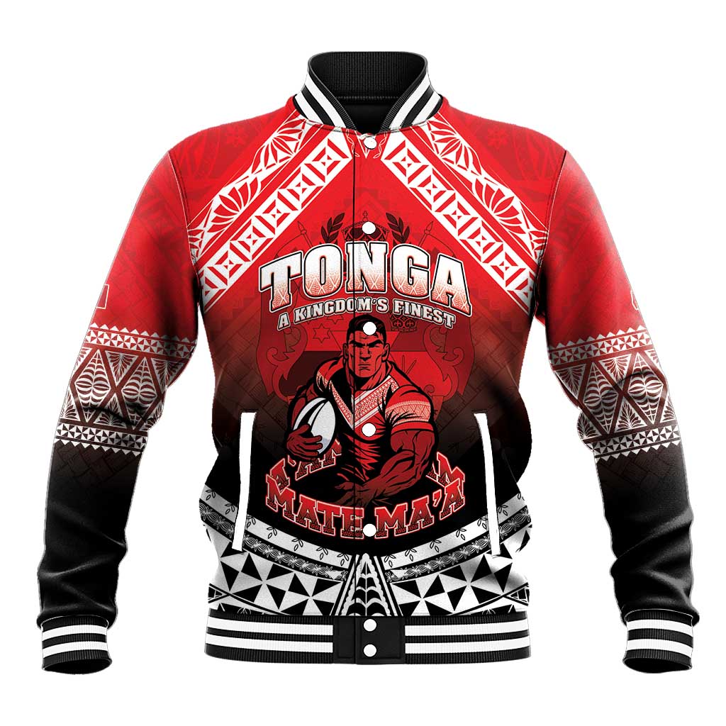 Custom Rugby Tonga MMT Baseball Jacket Mana O Tonga LT05 Unisex Red - Polynesian Pride