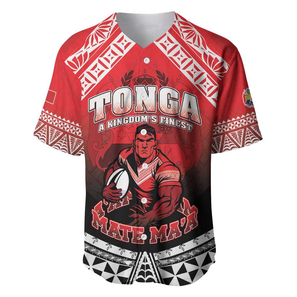 Custom Rugby Tonga MMT Baseball Jersey Mana O Tonga LT05 Red - Polynesian Pride