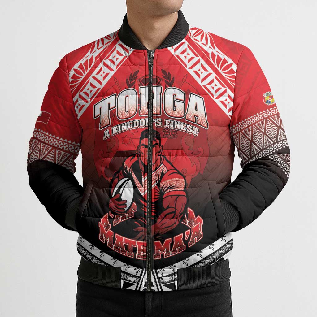 Custom Rugby Tonga MMT Bomber Puffer Jacket Mana O Tonga LT05 - Polynesian Pride