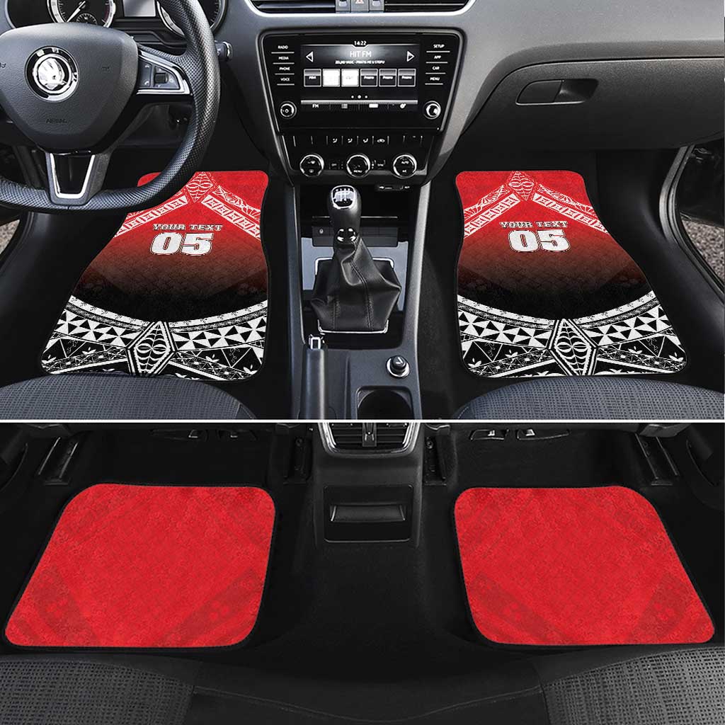 Custom Rugby Tonga MMT Car Mats Mana O Tonga LT05 Set 4pcs Red - Polynesian Pride