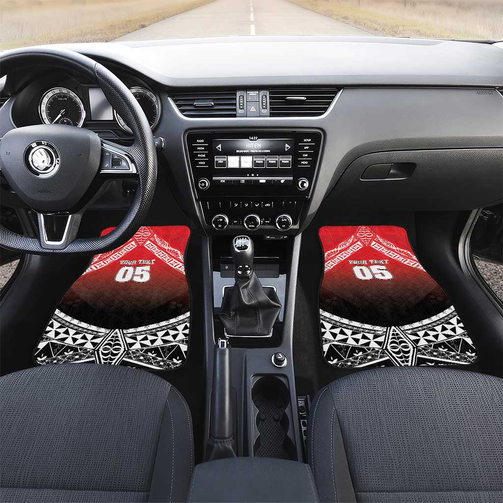 Custom Rugby Tonga MMT Car Mats Mana O Tonga LT05 Set 2pcs - Front Red - Polynesian Pride