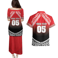 Custom Rugby Tonga MMT Couples Matching Puletasi and Hawaiian Shirt Mana O Tonga LT05 - Polynesian Pride