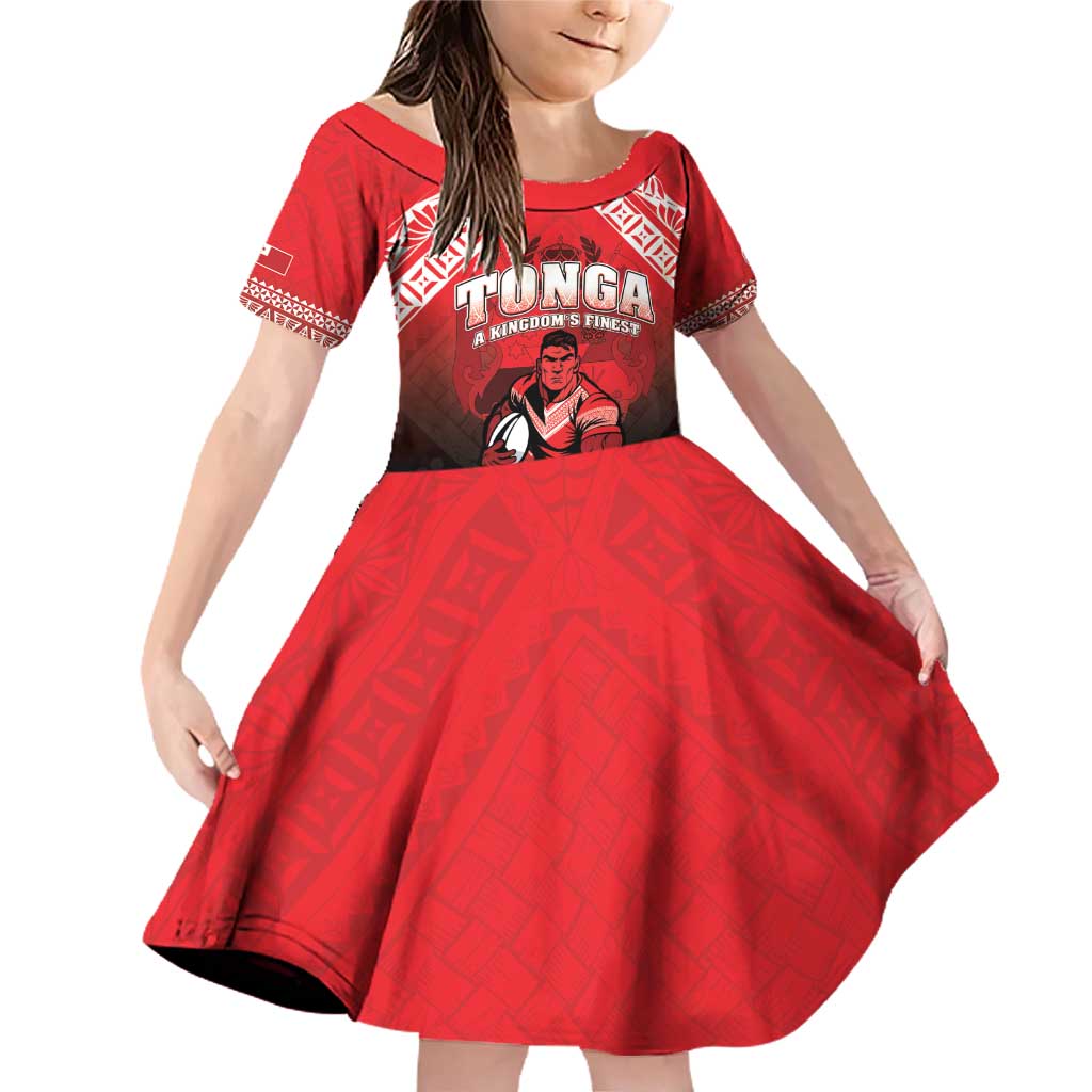 Custom Rugby Tonga MMT Family Matching Off Shoulder Short Dress and Hawaiian Shirt Mana O Tonga - Polynesian Pride