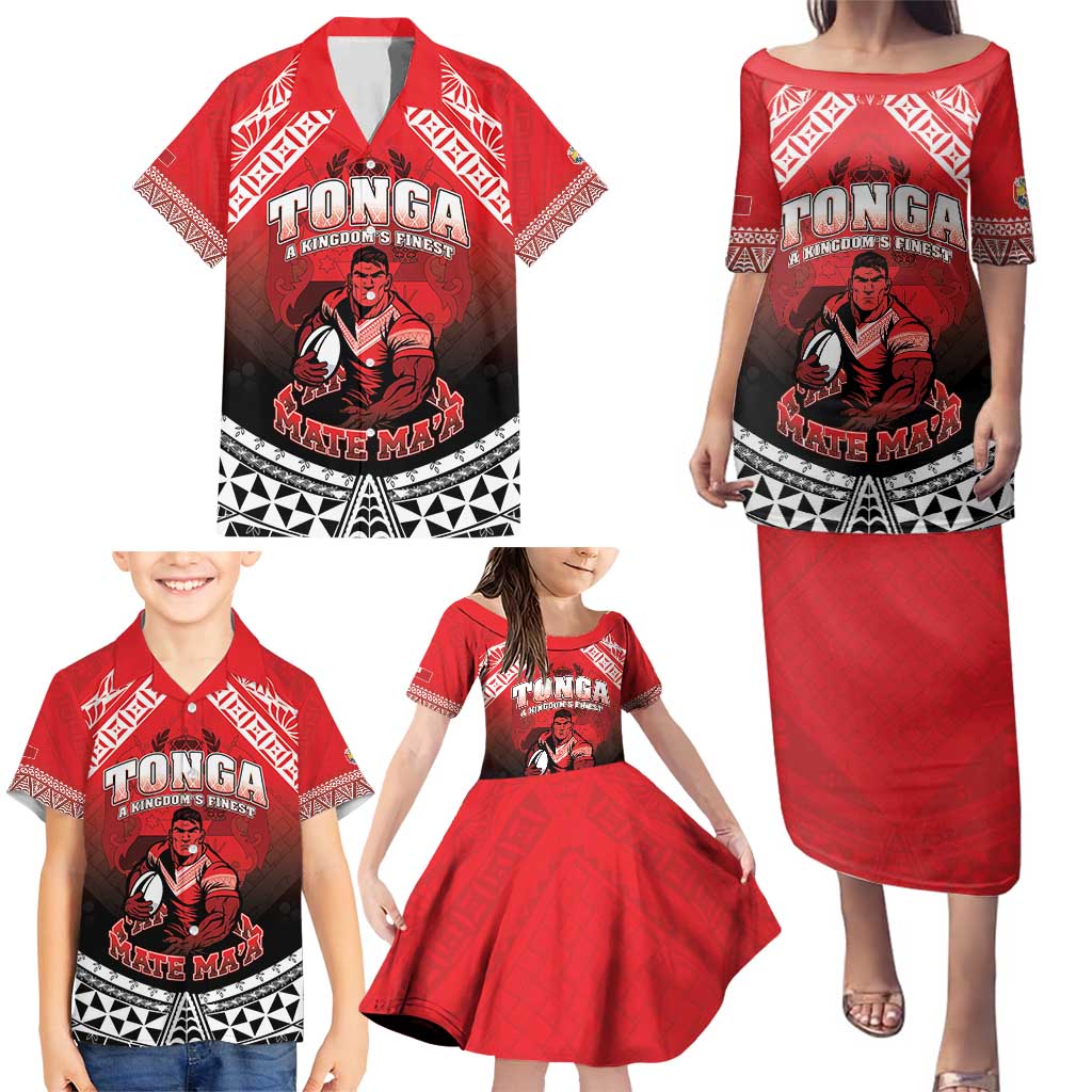 Custom Rugby Tonga MMT Family Matching Puletasi and Hawaiian Shirt Mana O Tonga LT05 - Polynesian Pride