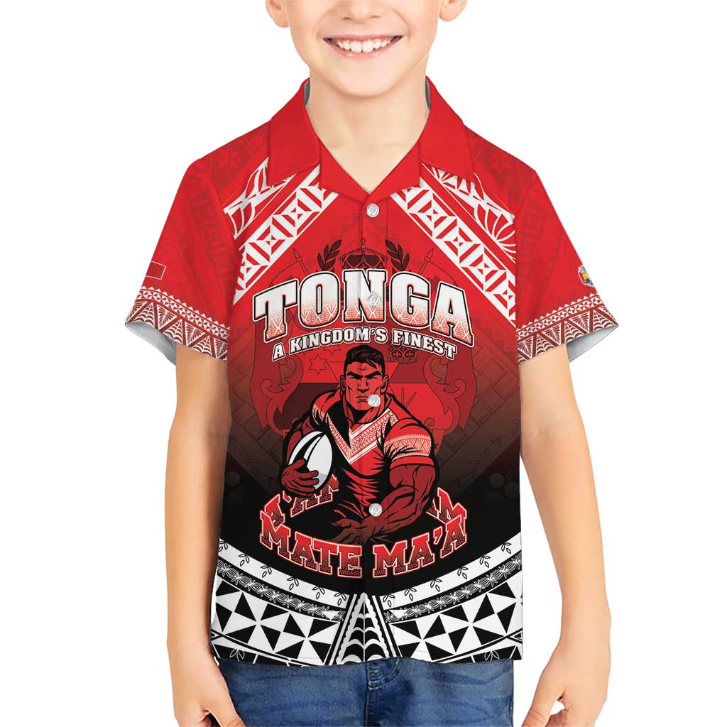 Custom Rugby Tonga MMT Family Matching Short Sleeve Bodycon Dress and Hawaiian Shirt Mana O Tonga - Polynesian Pride