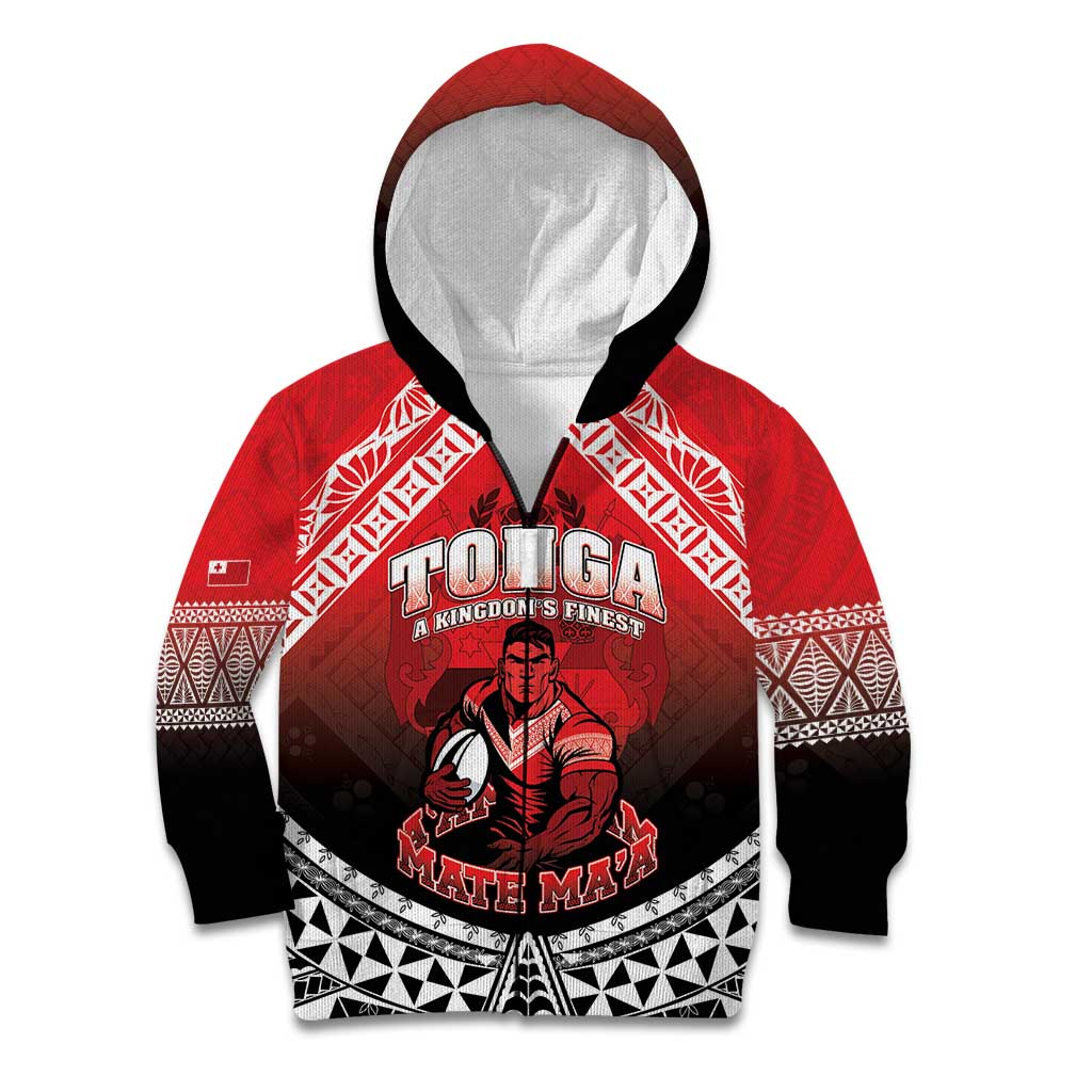 Custom Rugby Tonga MMT Kid Hoodie Mana O Tonga - Polynesian Pride