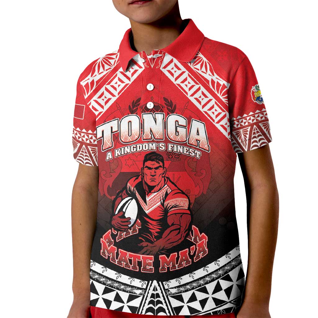 Custom Rugby Tonga MMT Kid Polo Shirt Mana O Tonga LT05 Kid Red - Polynesian Pride