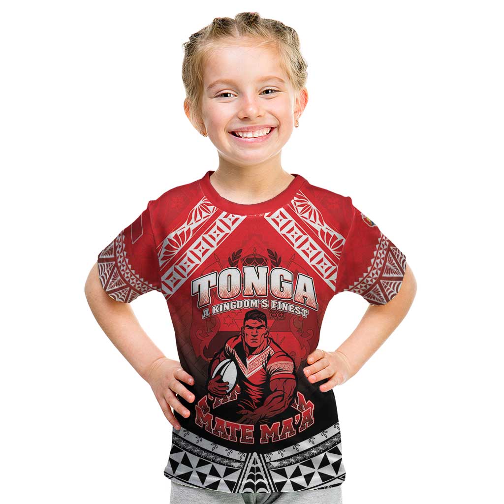 Custom Rugby Tonga MMT Kid T Shirt Mana O Tonga LT05 Red - Polynesian Pride