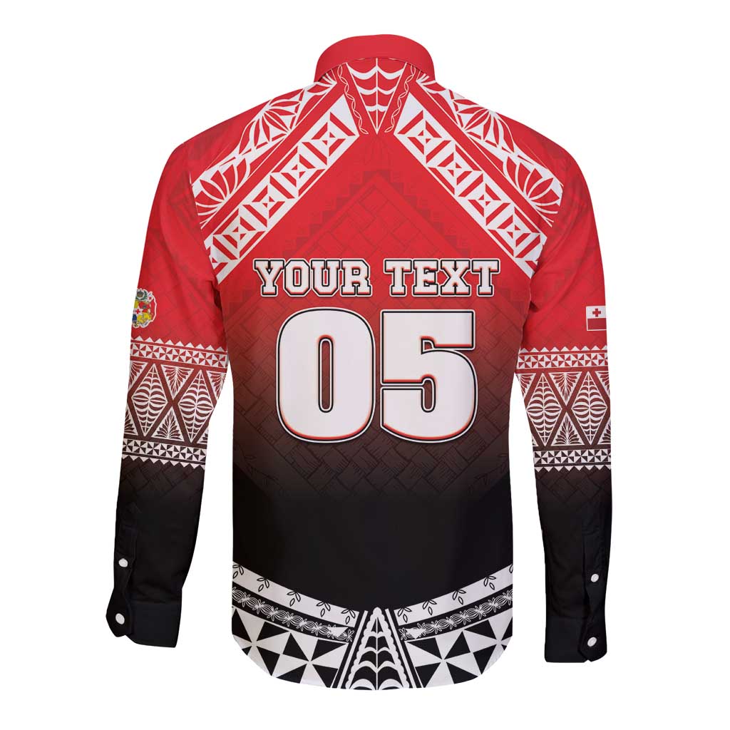 Custom Rugby Tonga MMT Long Sleeve Button Shirt Mana O Tonga LT05 - Polynesian Pride