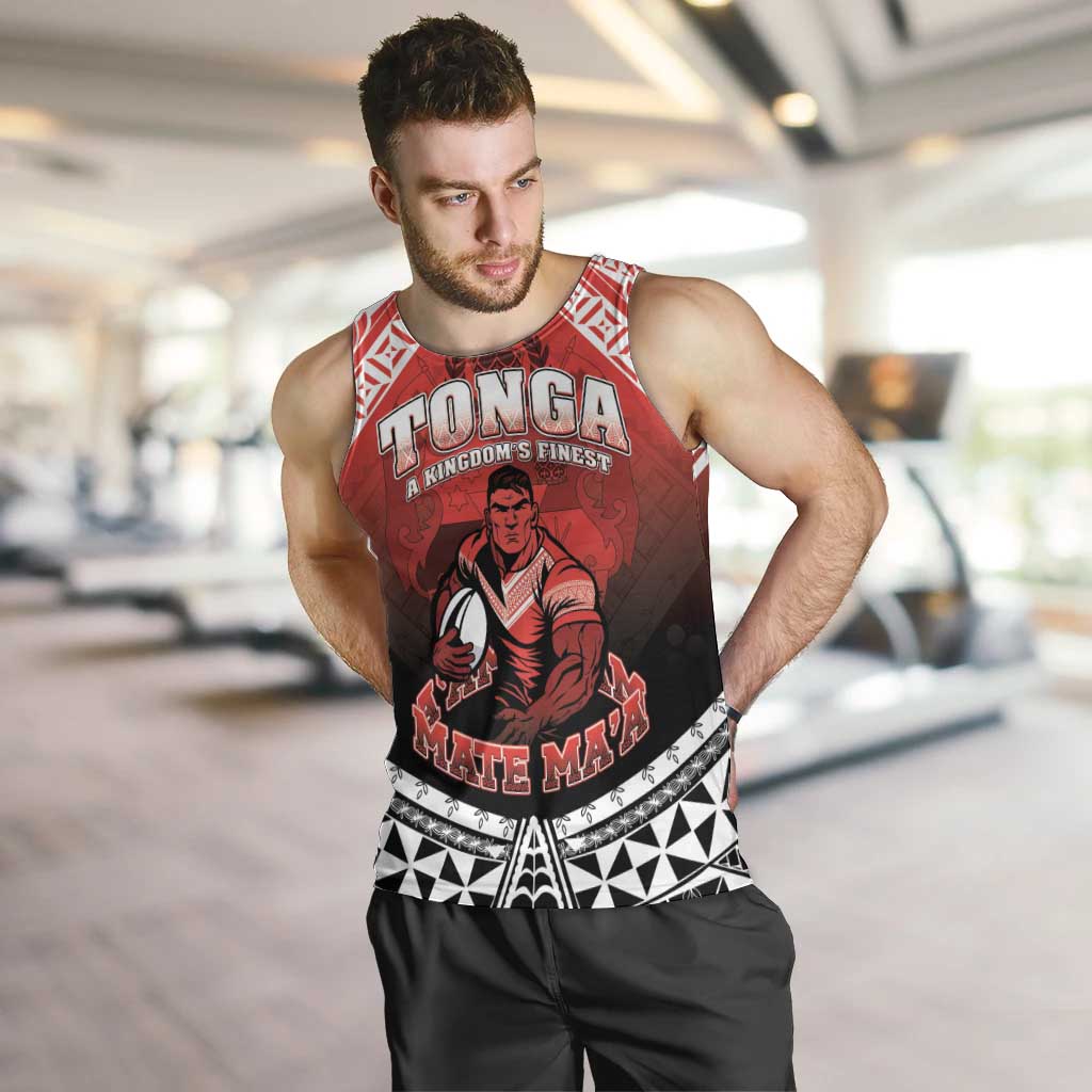 Custom Rugby Tonga MMT Men Tank Top Mana O Tonga LT05 Red - Polynesian Pride