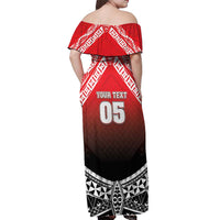 Custom Rugby Tonga MMT Off Shoulder Maxi Dress Mana O Tonga LT05 - Polynesian Pride