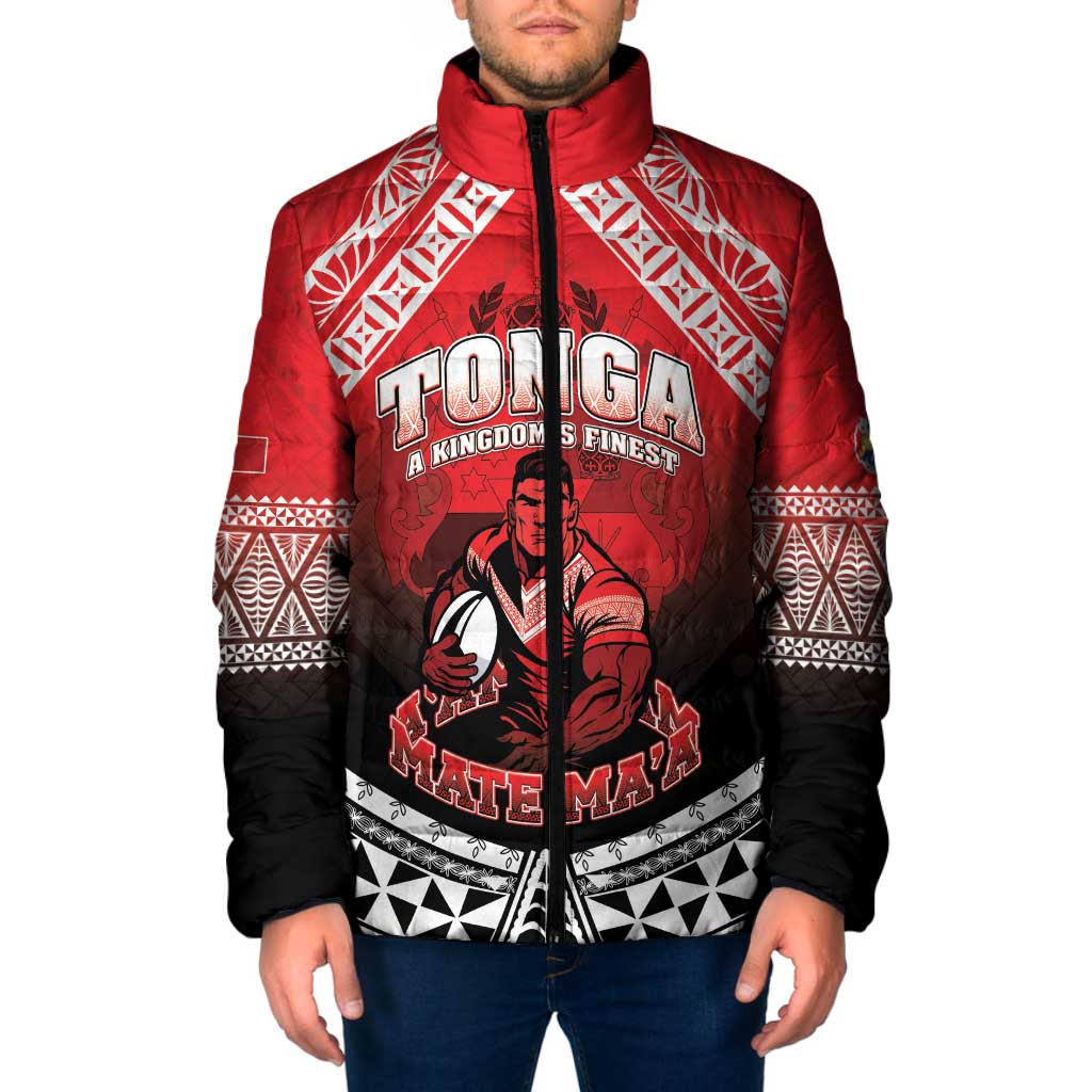 Custom Rugby Tonga MMT Padded Jacket Mana O Tonga LT05 Men Red - Polynesian Pride
