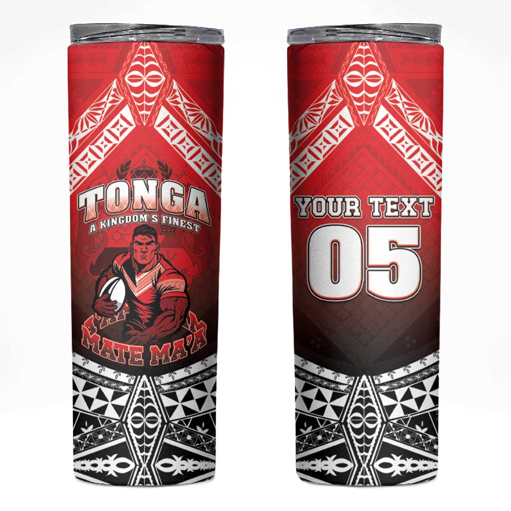 Custom Rugby Tonga MMT Skinny Tumbler Mana O Tonga LT05 Red - Polynesian Pride