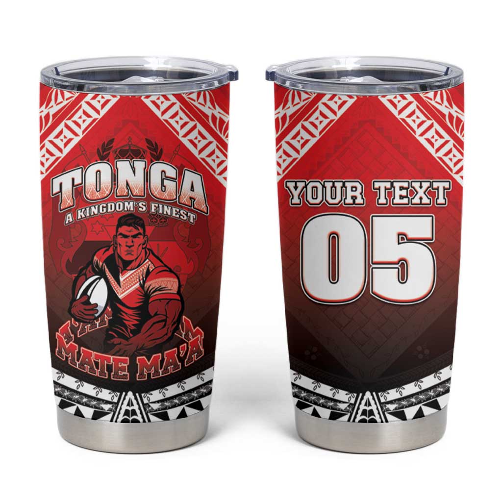 Custom Rugby Tonga MMT Tumbler Cup Mana O Tonga LT05 Red - Polynesian Pride