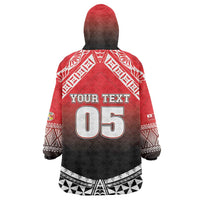 Custom Rugby Tonga MMT Wearable Blanket Hoodie Mana O Tonga - Polynesian Pride