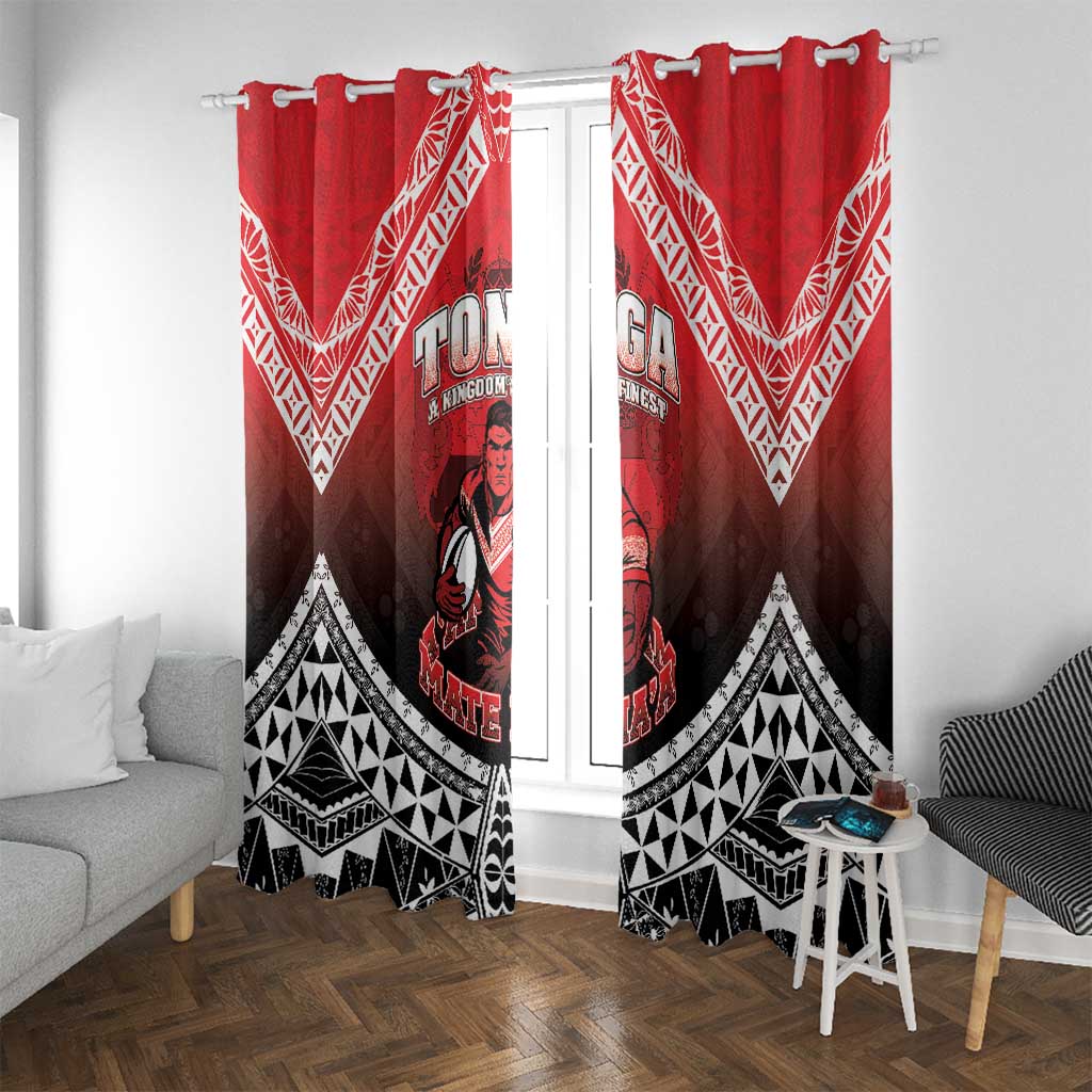 Rugby Tonga MMT Window Curtain Mana O Tonga LT05 With Grommets Red - Polynesian Pride