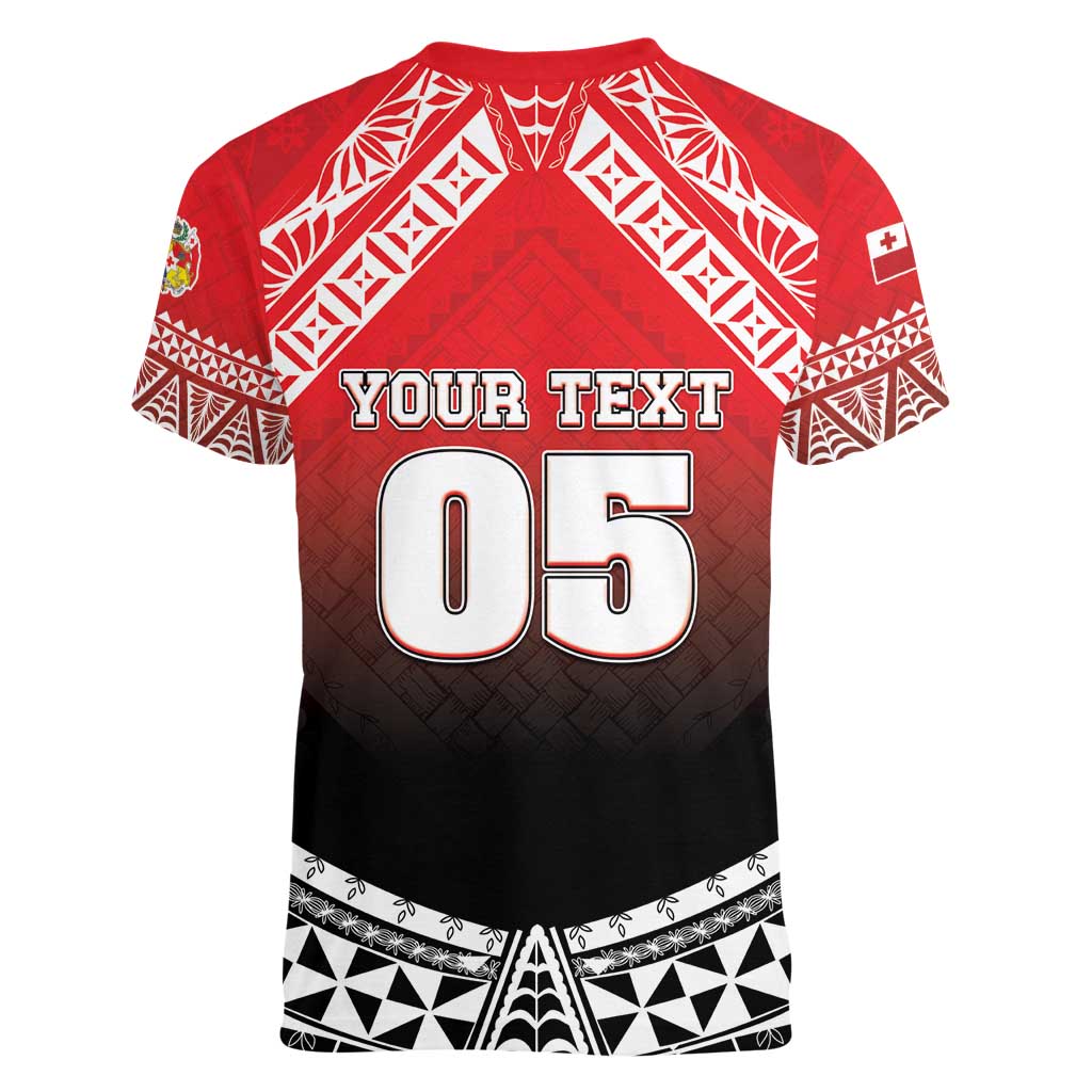 Custom Rugby Tonga MMT Women V-Neck T-Shirt Mana O Tonga LT05 - Polynesian Pride