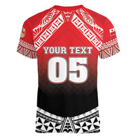 Custom Rugby Tonga MMT Women V-Neck T-Shirt Mana O Tonga LT05 - Polynesian Pride