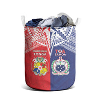 Rugby Samoa And Tonga Laundry Basket Toa Samoa With Mate Maa LT05 - Polynesian Pride