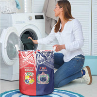 Rugby Samoa And Tonga Laundry Basket Toa Samoa With Mate Maa LT05 - Polynesian Pride