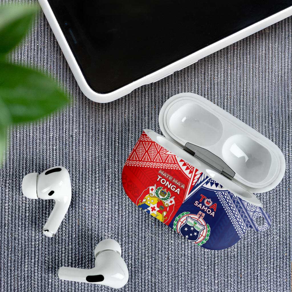 Rugby Samoa And Tonga AirPods Case Toa Samoa With Mate Maa LT05 - Polynesian Pride