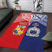 Rugby Samoa And Tonga Area Rug Toa Samoa With Mate Maa LT05 Multicolor - Polynesian Pride