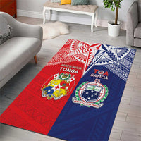 Rugby Samoa And Tonga Area Rug Toa Samoa With Mate Maa LT05 - Polynesian Pride