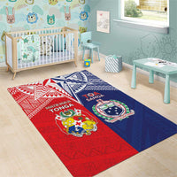 Rugby Samoa And Tonga Area Rug Toa Samoa With Mate Maa LT05 - Polynesian Pride