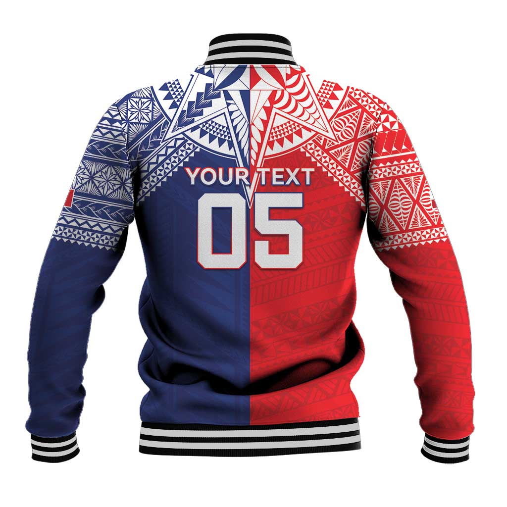 Custom Rugby Samoa And Tonga Baseball Jacket Toa Samoa With Mate Maa LT05 - Polynesian Pride