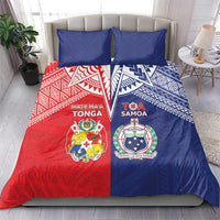 Rugby Samoa And Tonga Bedding Set Toa Samoa With Mate Maa LT05 - Polynesian Pride