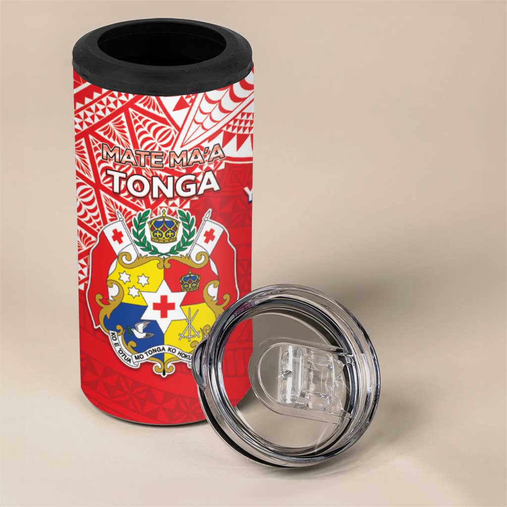 Custom Rugby Samoa And Tonga 4 in 1 Can Cooler Tumbler Toa Samoa With Mate Maa LT05 - Polynesian Pride