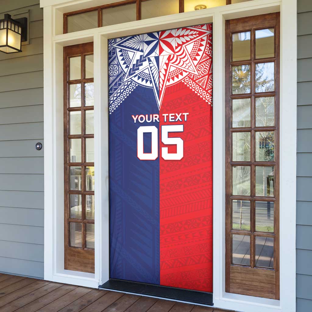 Custom Rugby Samoa And Tonga Door Cover Toa Samoa With Mate Maa LT05 - Polynesian Pride
