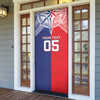 Custom Rugby Samoa And Tonga Door Cover Toa Samoa With Mate Maa LT05 - Polynesian Pride