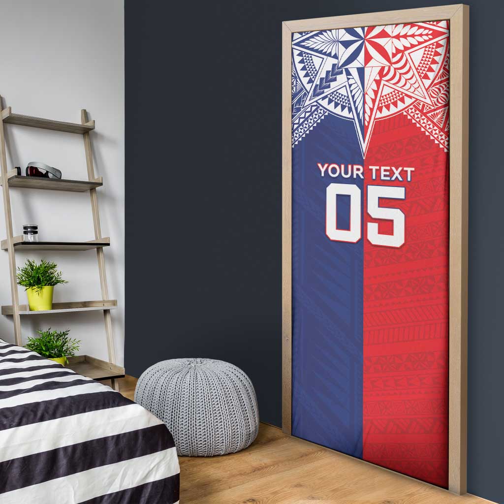 Custom Rugby Samoa And Tonga Door Cover Toa Samoa With Mate Maa LT05 - Polynesian Pride