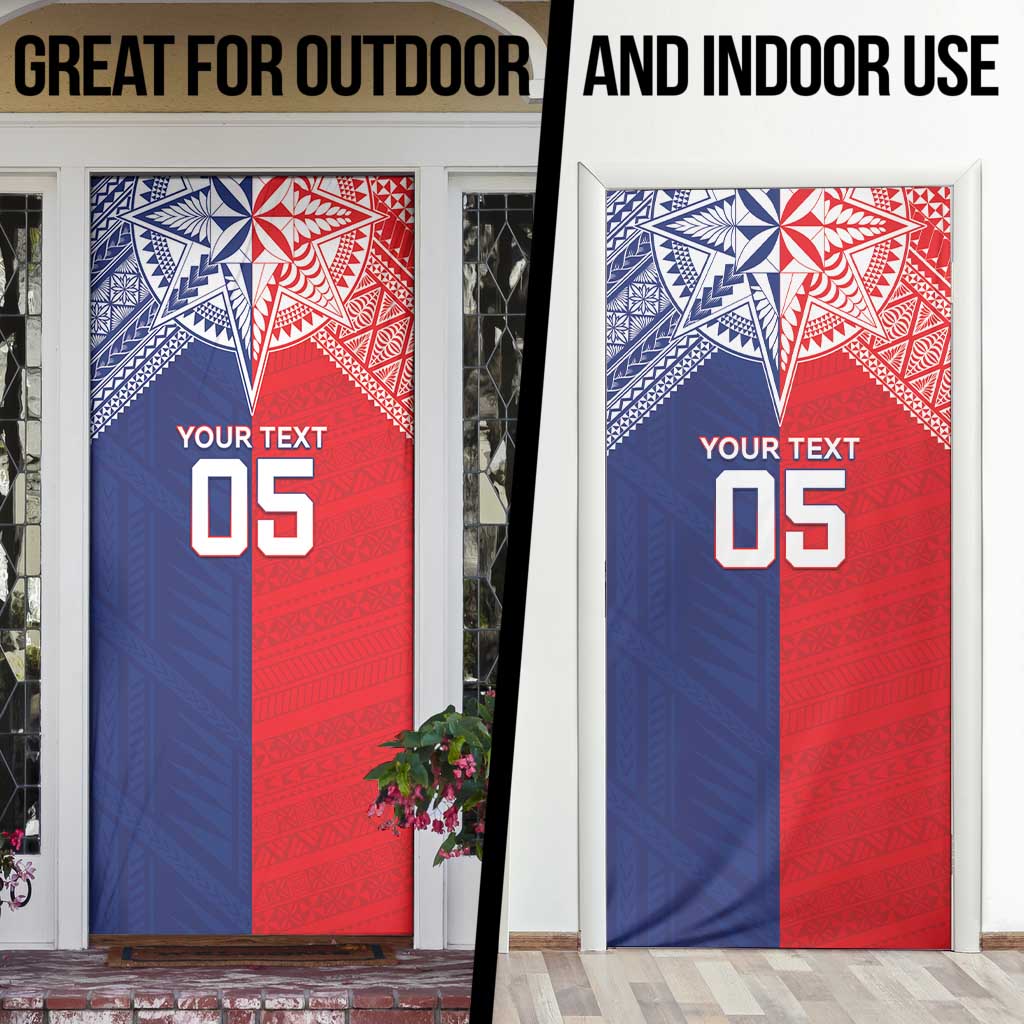 Custom Rugby Samoa And Tonga Door Cover Toa Samoa With Mate Maa LT05 - Polynesian Pride