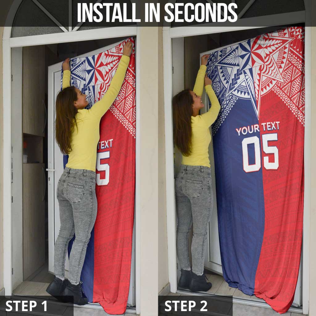 Custom Rugby Samoa And Tonga Door Cover Toa Samoa With Mate Maa LT05 - Polynesian Pride