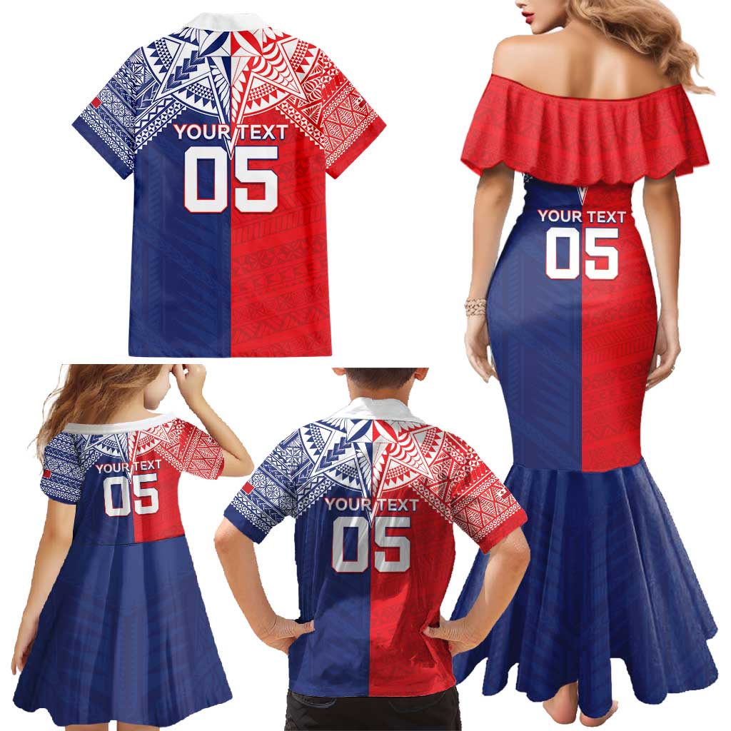 Custom Rugby Samoa And Tonga Family Matching Mermaid Dress and Hawaiian Shirt Toa Samoa With Mate Maa - Polynesian Pride