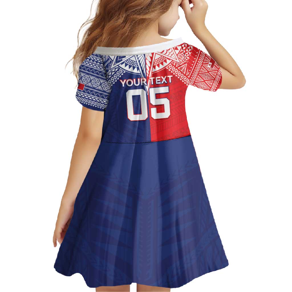 Custom Rugby Samoa And Tonga Family Matching Off Shoulder Maxi Dress and Hawaiian Shirt Toa Samoa With Mate Maa - Polynesian Pride