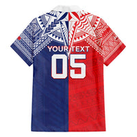 Custom Rugby Samoa And Tonga Family Matching Off Shoulder Maxi Dress and Hawaiian Shirt Toa Samoa With Mate Maa - Polynesian Pride