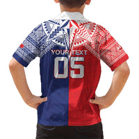 Custom Rugby Samoa And Tonga Family Matching Short Sleeve Bodycon Dress and Hawaiian Shirt Toa Samoa With Mate Maa - Polynesian Pride