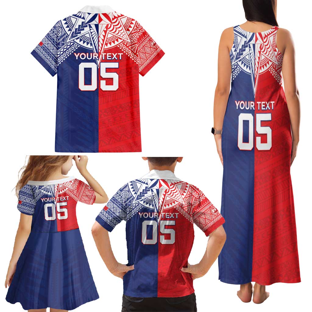 Custom Rugby Samoa And Tonga Family Matching Tank Maxi Dress and Hawaiian Shirt Toa Samoa With Mate Maa - Polynesian Pride