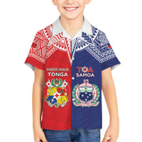 Custom Rugby Samoa And Tonga Hawaiian Shirt Toa Samoa With Mate Maa - Polynesian Pride