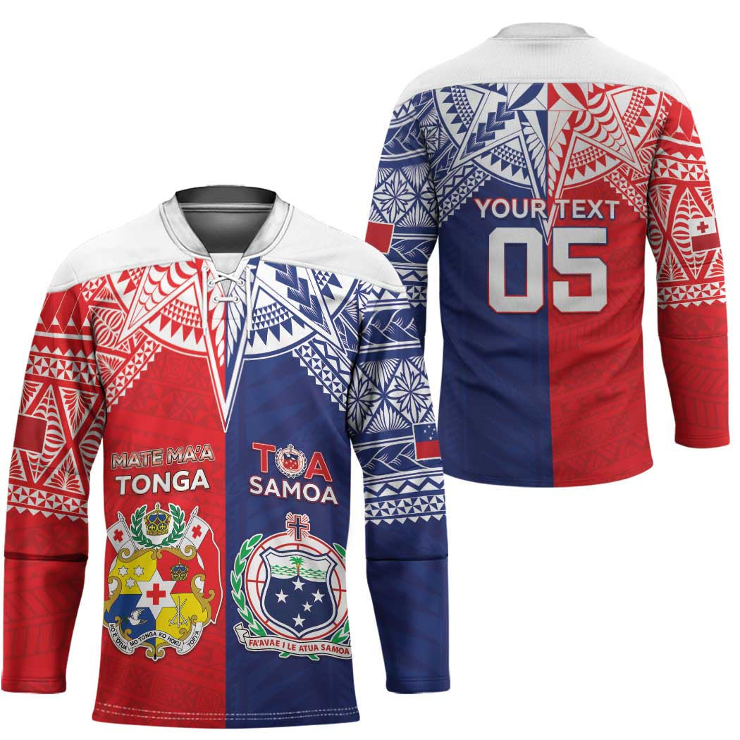 Custom Rugby Samoa And Tonga Hockey Jersey Toa Samoa With Mate Maa LT05 - Polynesian Pride