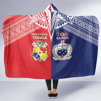 Rugby Samoa And Tonga Hooded Blanket Toa Samoa With Mate Maa LT05 One Size Multicolor - Polynesian Pride