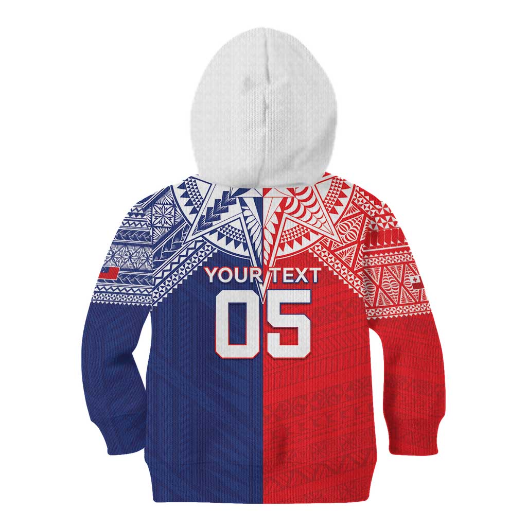 Custom Rugby Samoa And Tonga Kid Hoodie Toa Samoa With Mate Maa - Polynesian Pride