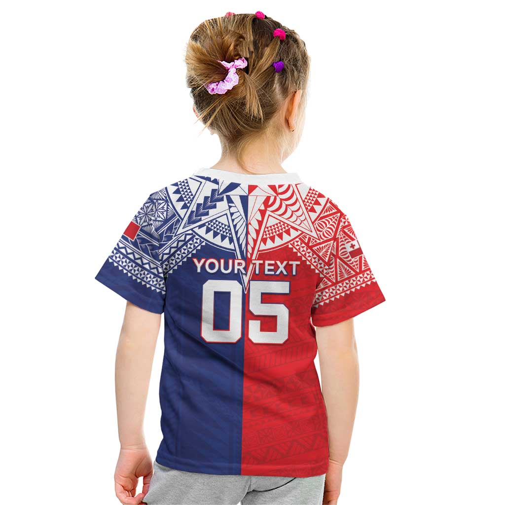 Custom Rugby Samoa And Tonga Kid T Shirt Toa Samoa With Mate Maa LT05 - Polynesian Pride