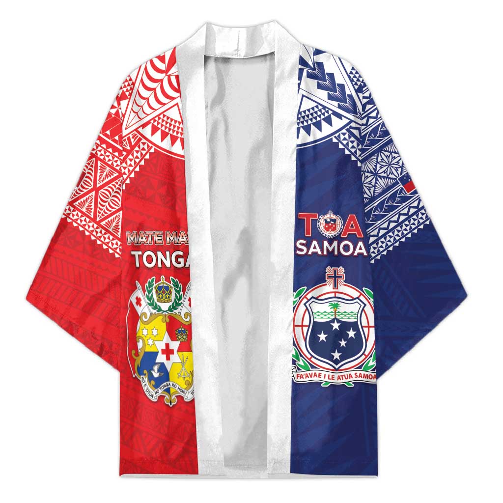 Custom Rugby Samoa And Tonga Kimono Toa Samoa With Mate Maa LT05 Unisex Multicolor - Polynesian Pride