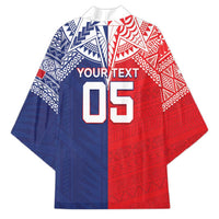 Custom Rugby Samoa And Tonga Kimono Toa Samoa With Mate Maa LT05 - Polynesian Pride